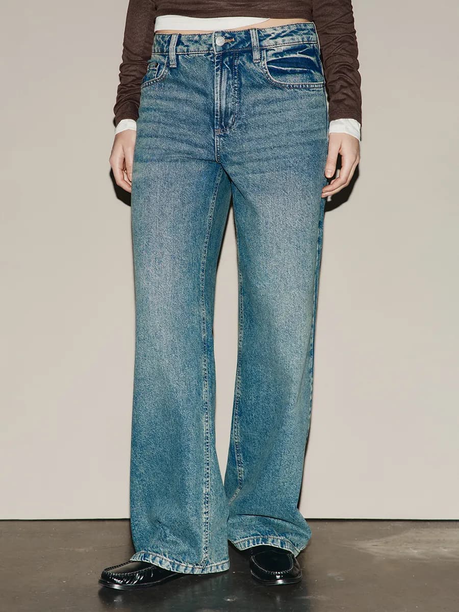 Джинсы прямые классические со средней посадкой