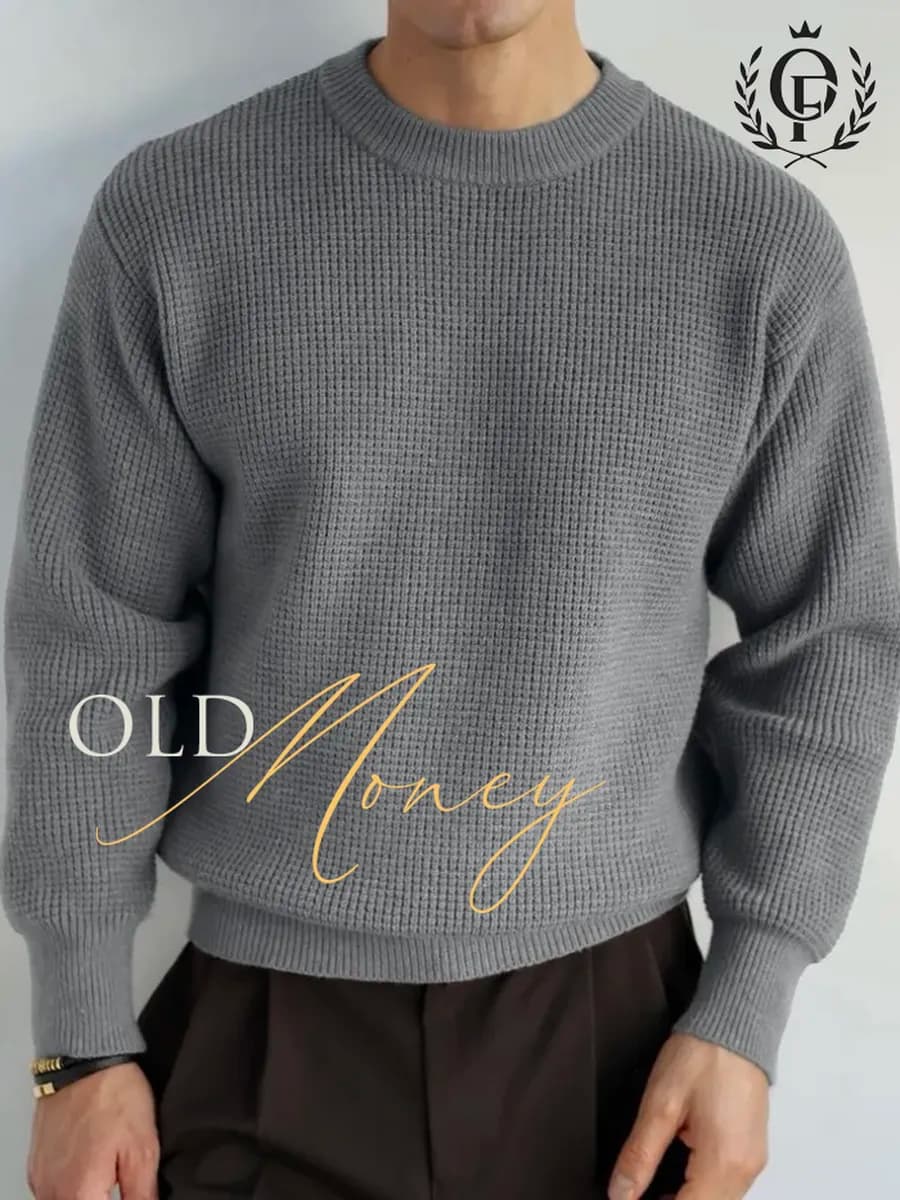 Свитер без горла теплый вязаный базовый с шерстью