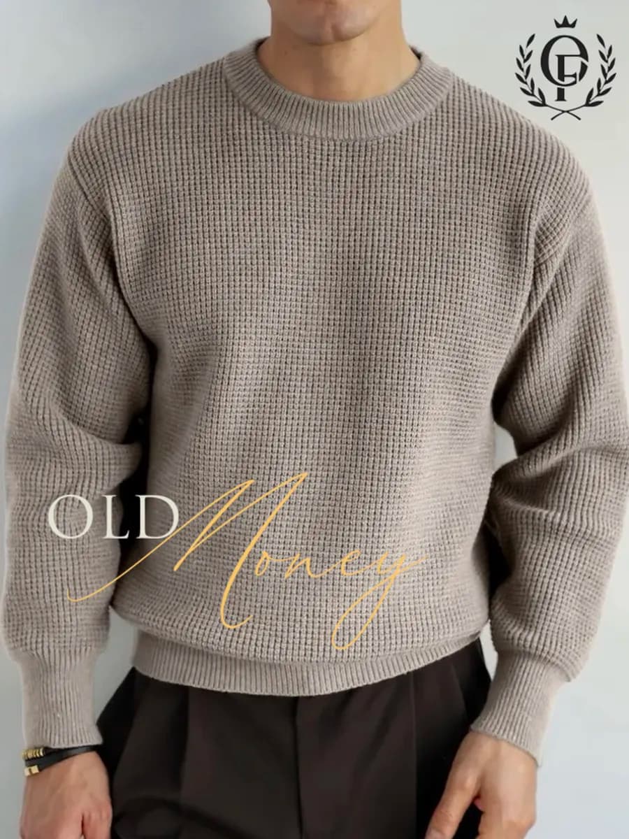 Свитер без горла теплый вязаный базовый с шерстью