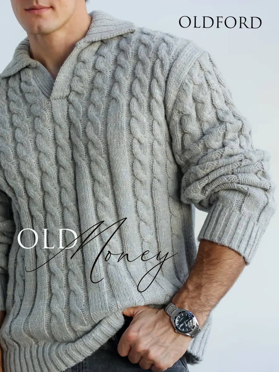 Свитер крупной вязки объемный теплый вязаный Олд мани