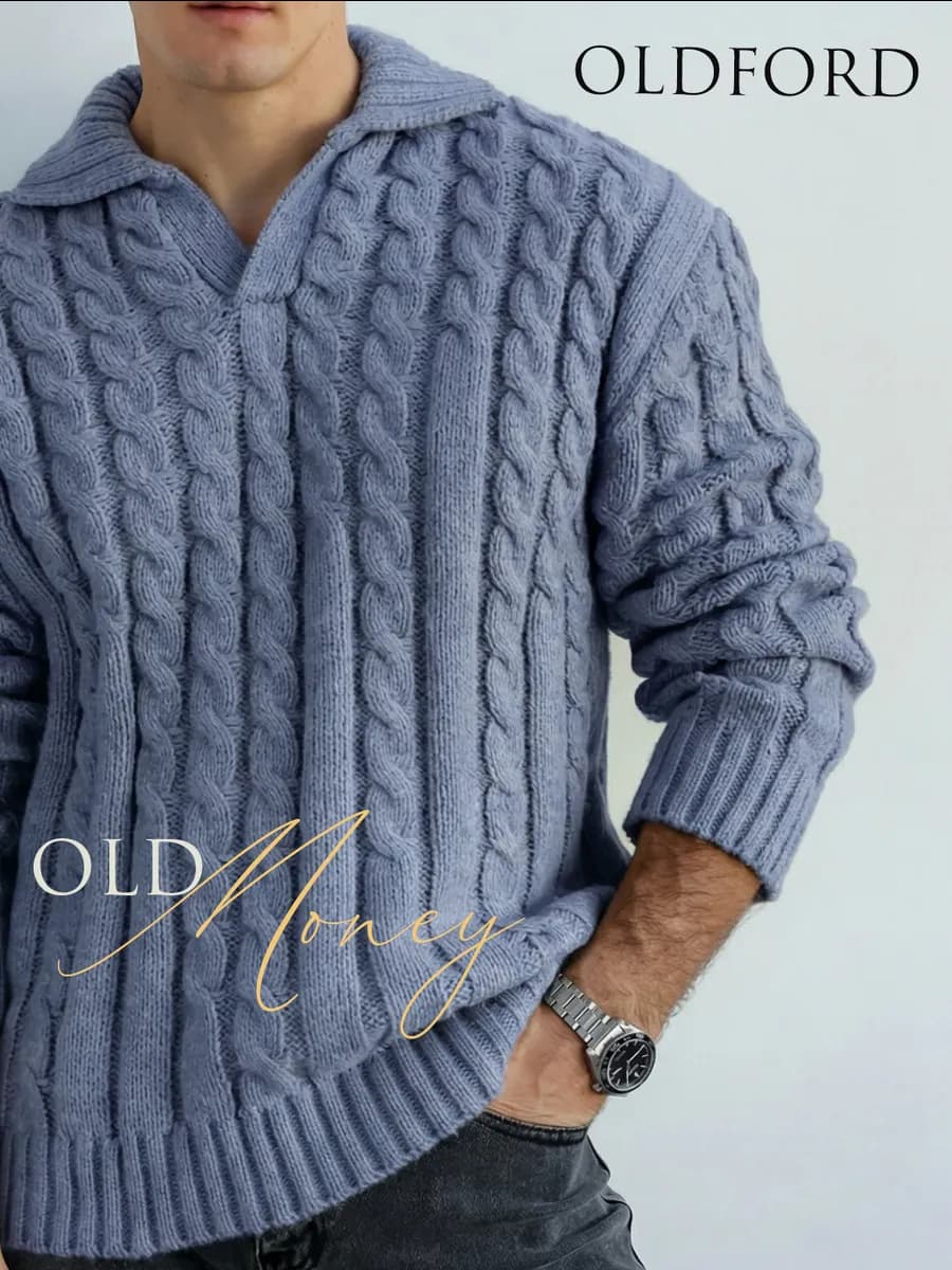 Свитер крупной вязки объемный теплый вязаный Олд мани
