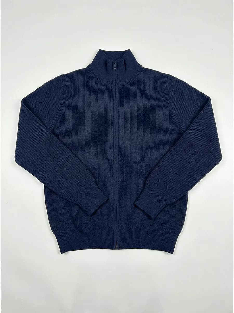 Кардиган на молнии синий - фото 1