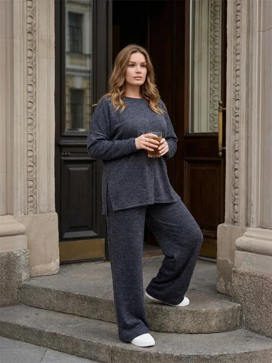 Костюм трикотажный теплый больших размеров