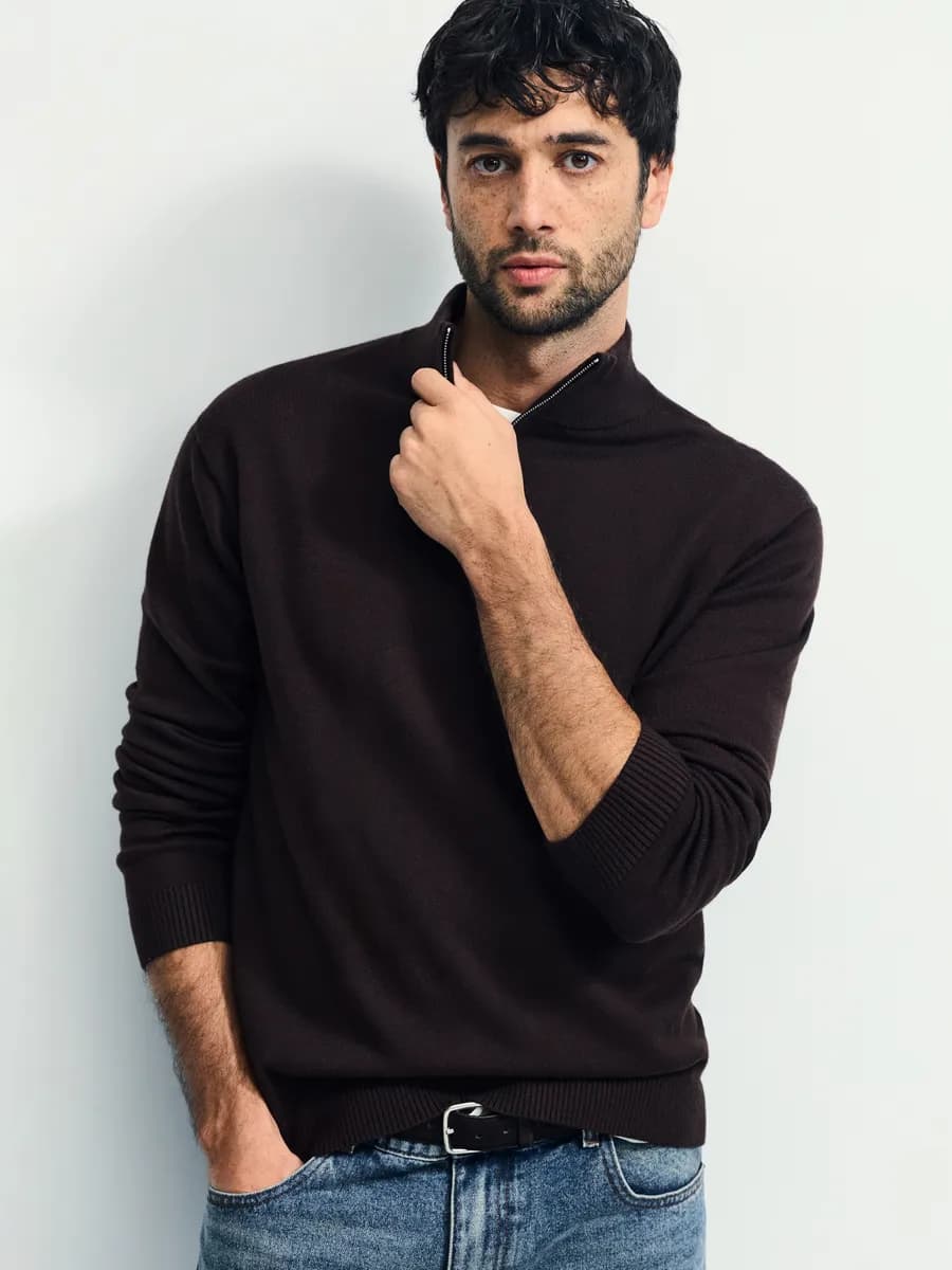 Джемпер теплый на молнии больших размеров