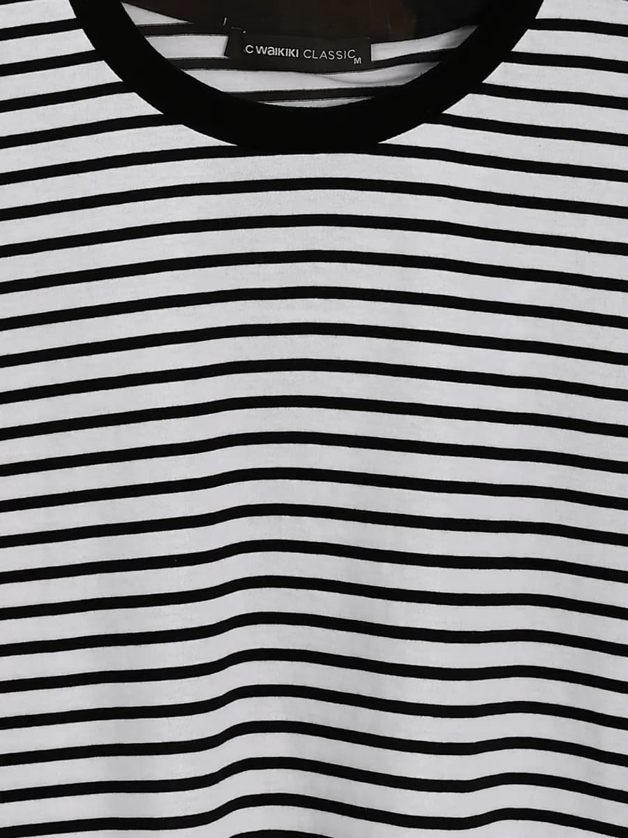 Кроп-топ коротким рукавом, полосатый, для женщин