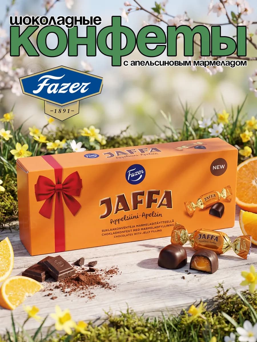 Конфеты Фазер с апельсиновым мармеладом 295 грамм Финляндия