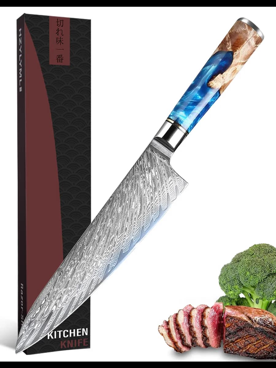 кухонный Шеф нож из дамасской стали