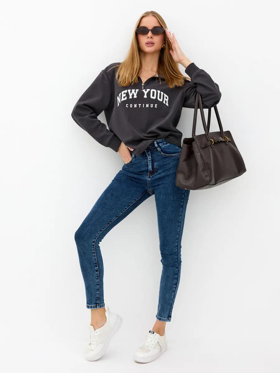 Джинсы зауженные на байке