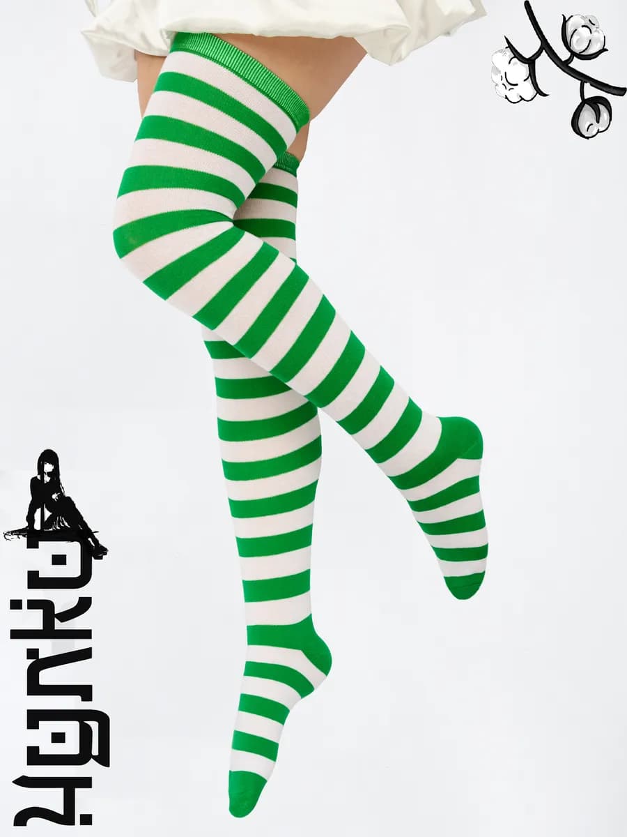 Чулки полосатые высокие 1 пара