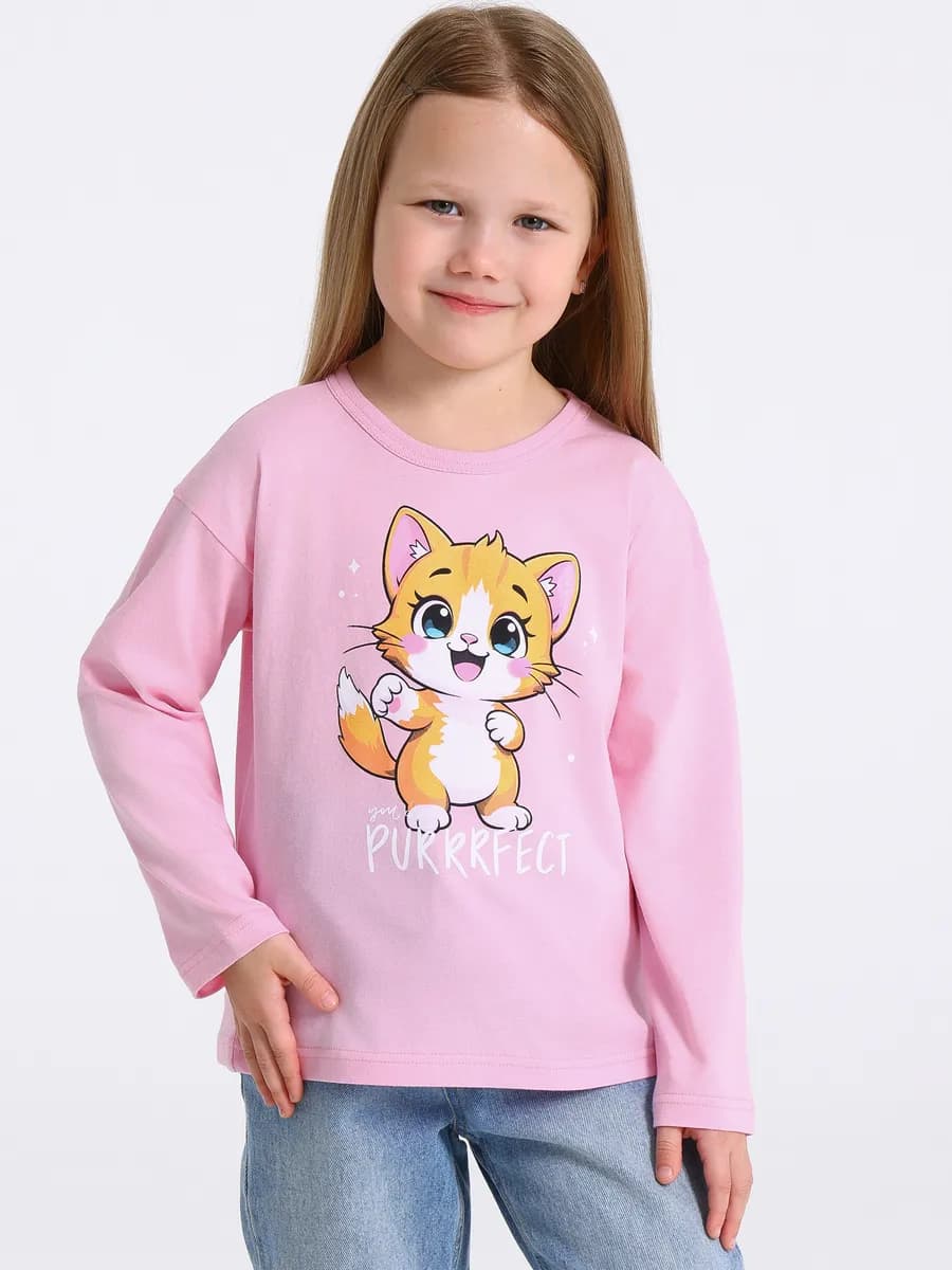 Лонгслив с принтом в садик хлопок 100%