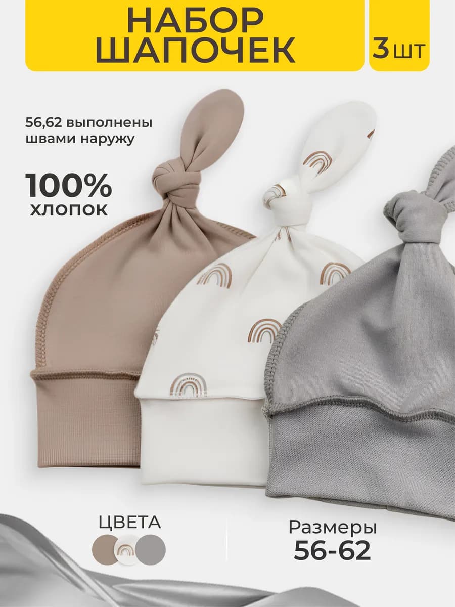 Шапочки для новорожденных