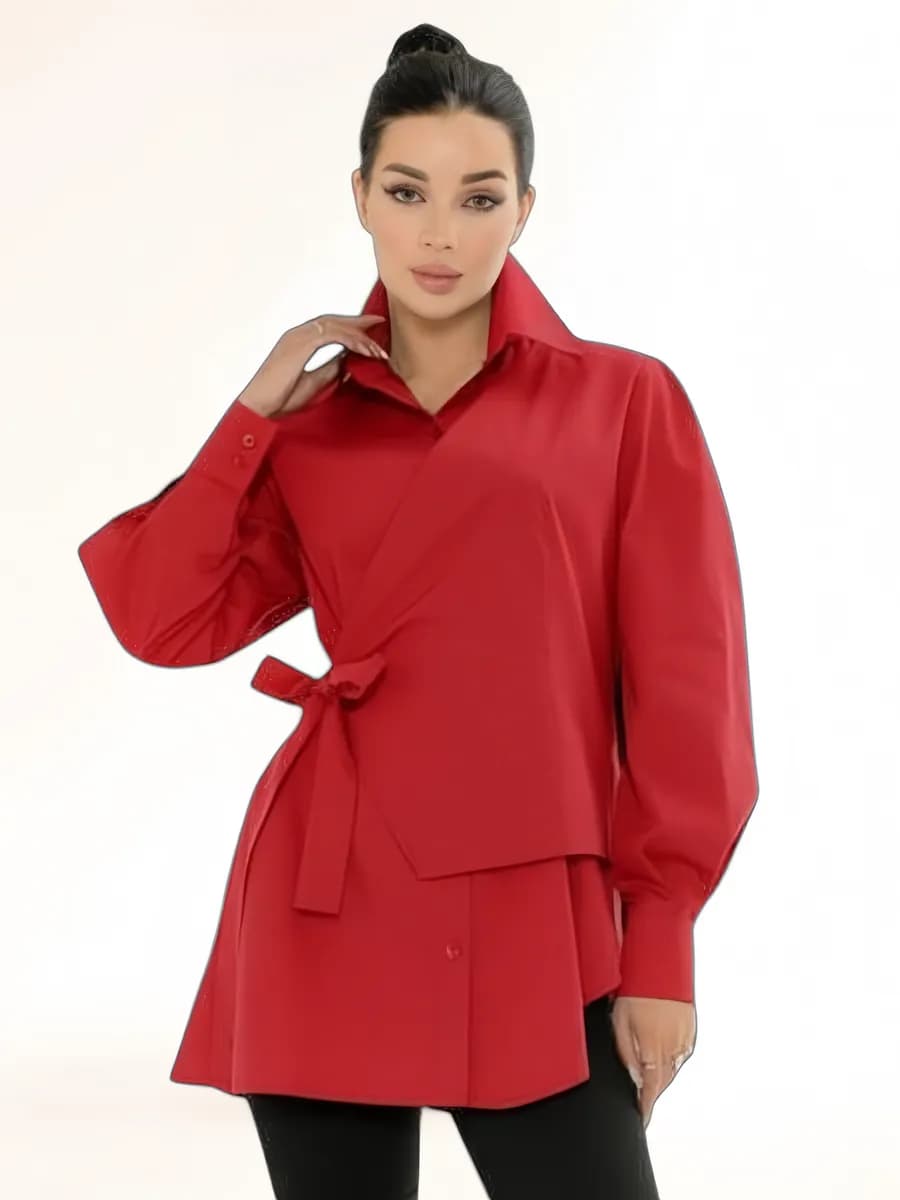 Рубашка оверсайз хлопковая асимметричная