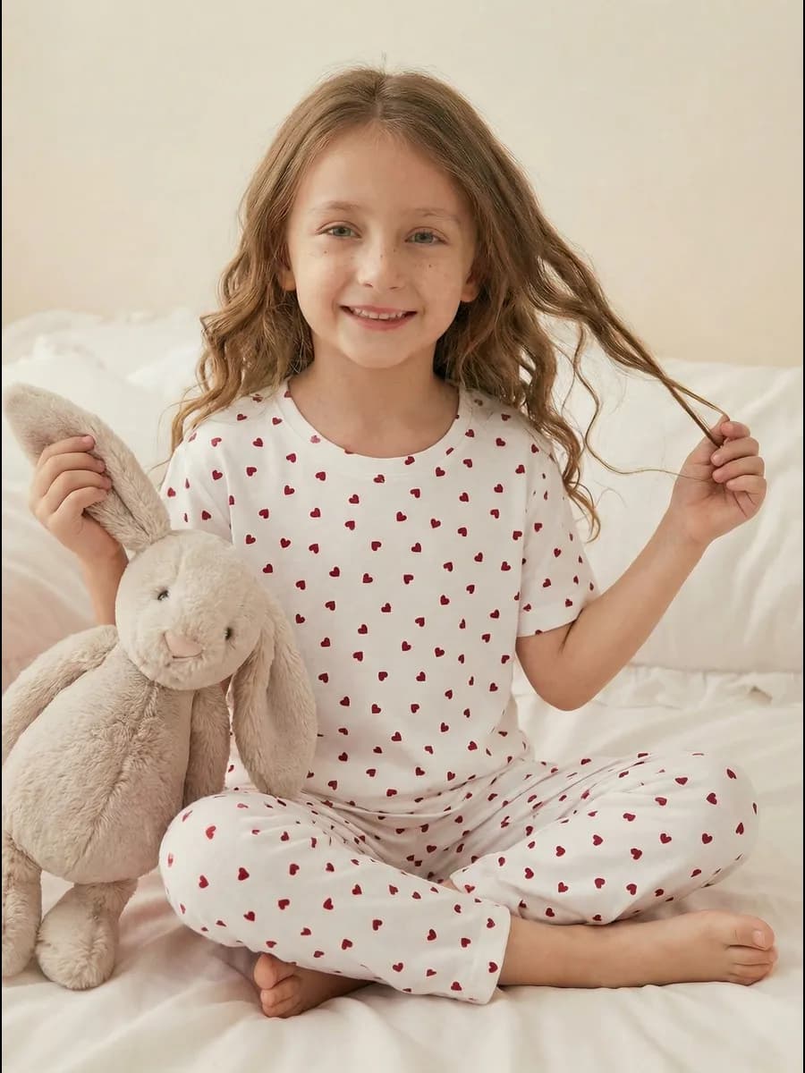 Пижама детская новогодняя со штанами костюм домашний