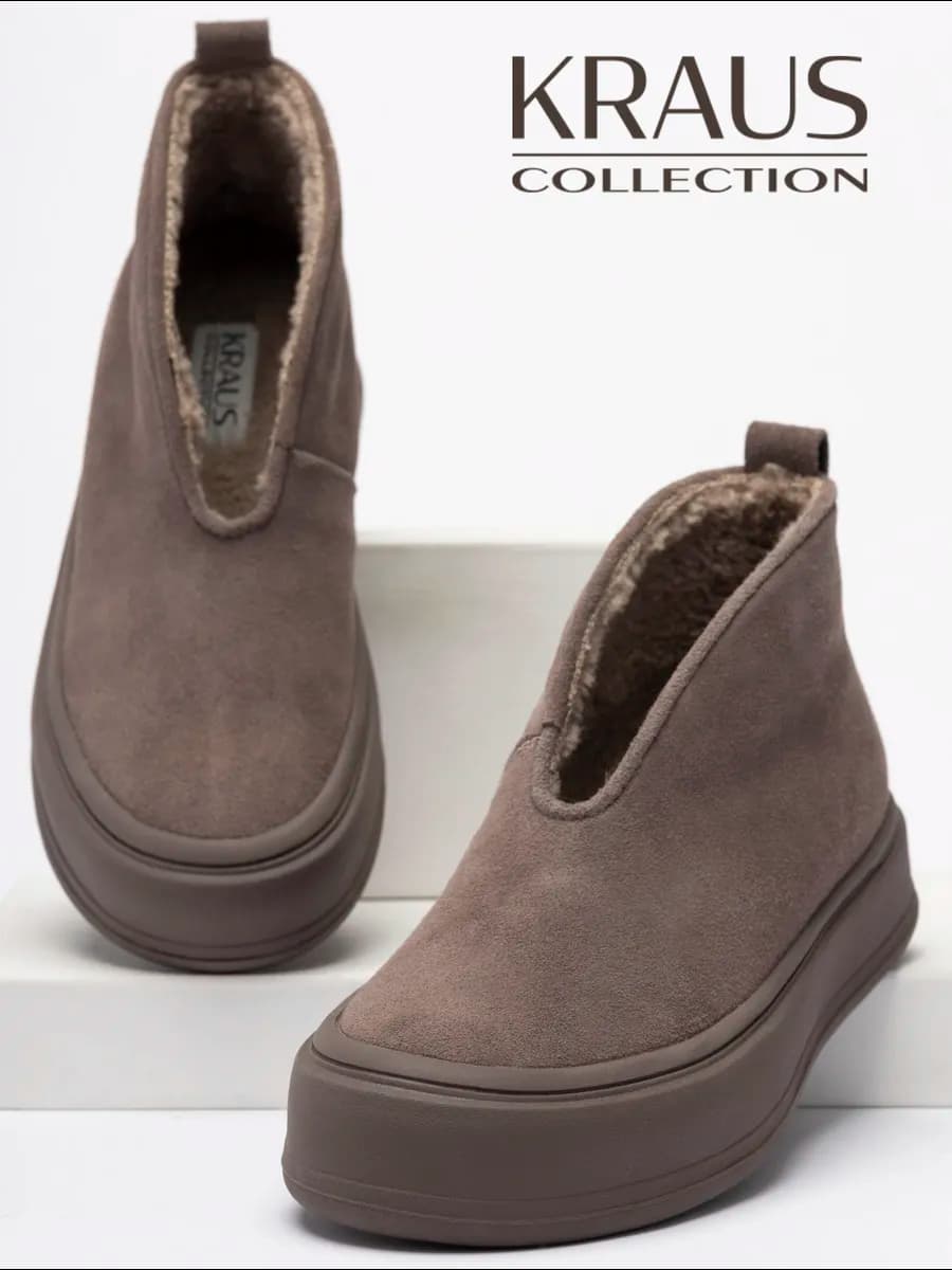 Ботинки женские зимние замшевые