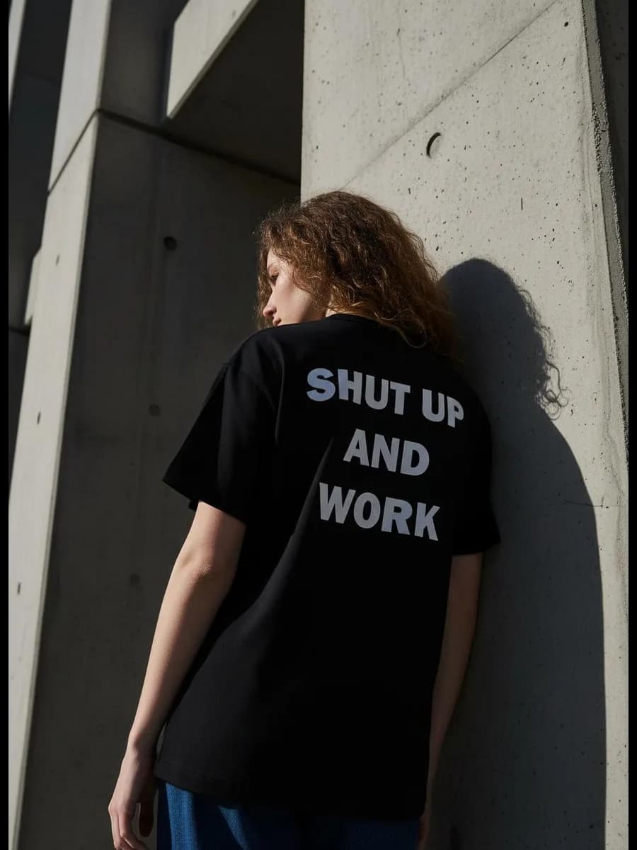 Футболка плотная с надписью на спине