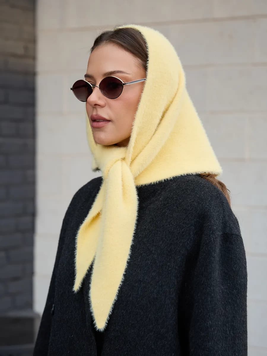 Вязаный платок на голову косынка шерстяная