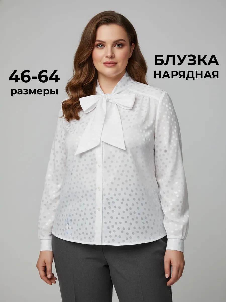 Блузка нарядная офисная с бантом