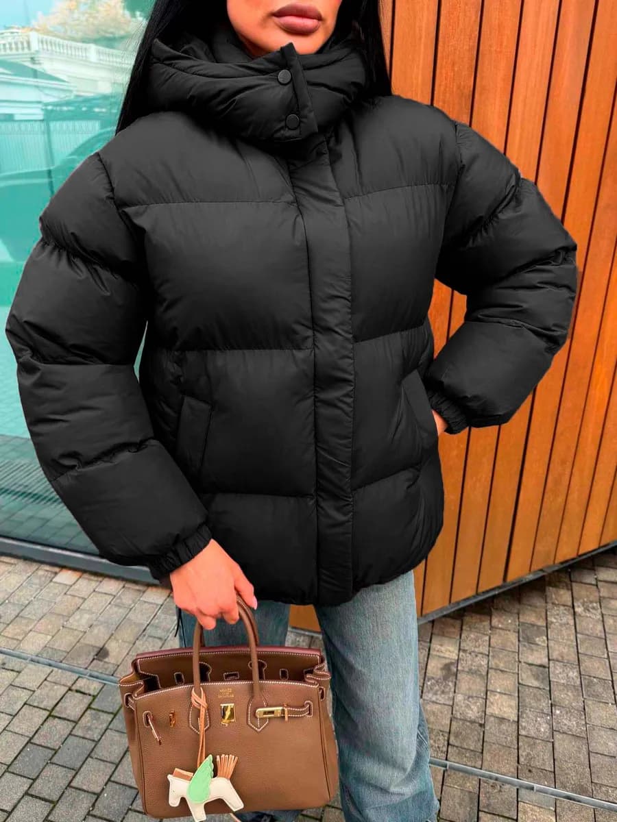 Куртка осень зима c капюшоном удлиненная