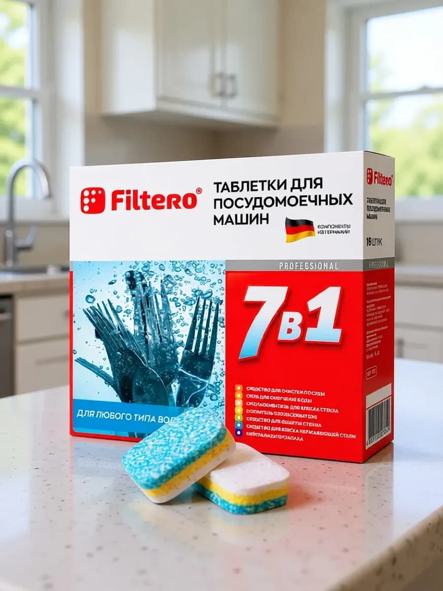 Таблетки для посудомоечной машины 7 в 1, 16 шт