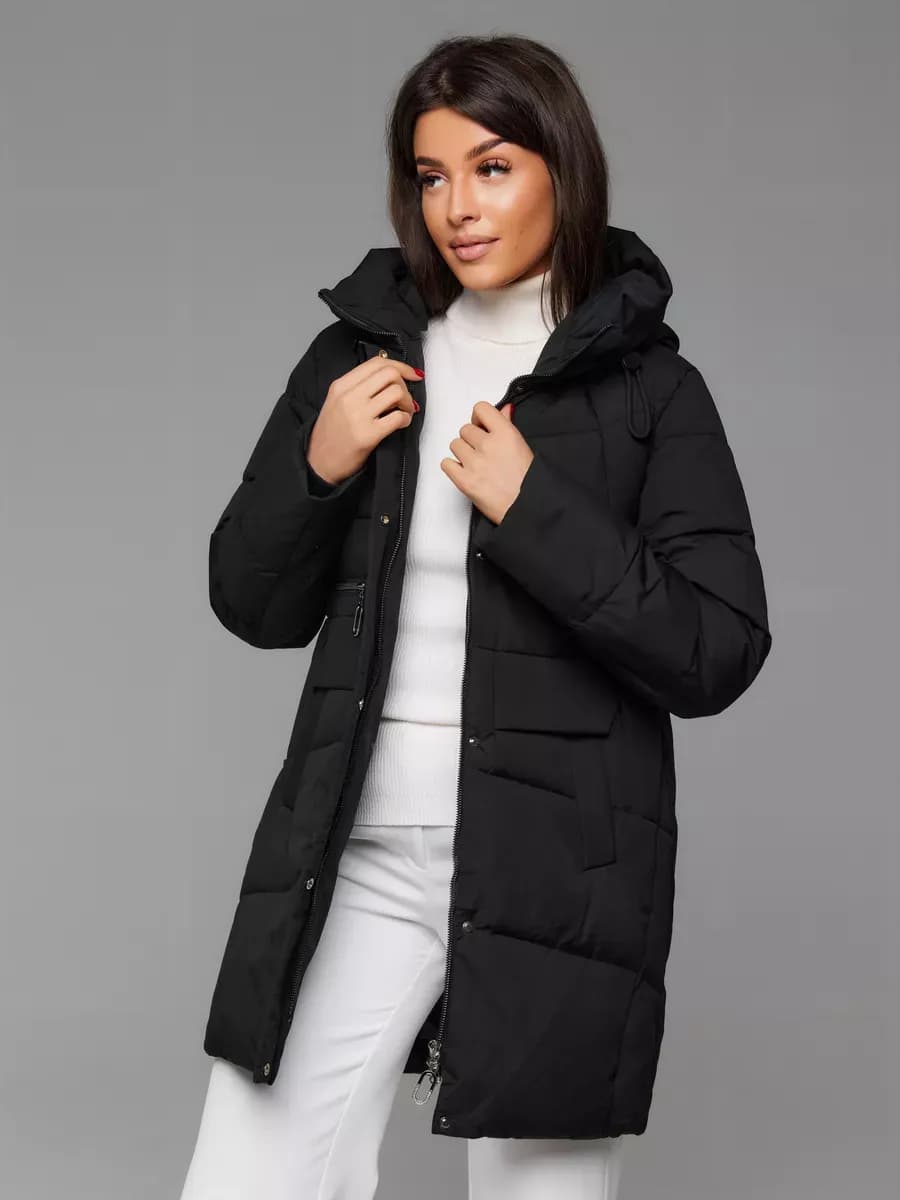 Куртка зимняя удлиненная с капюшоном