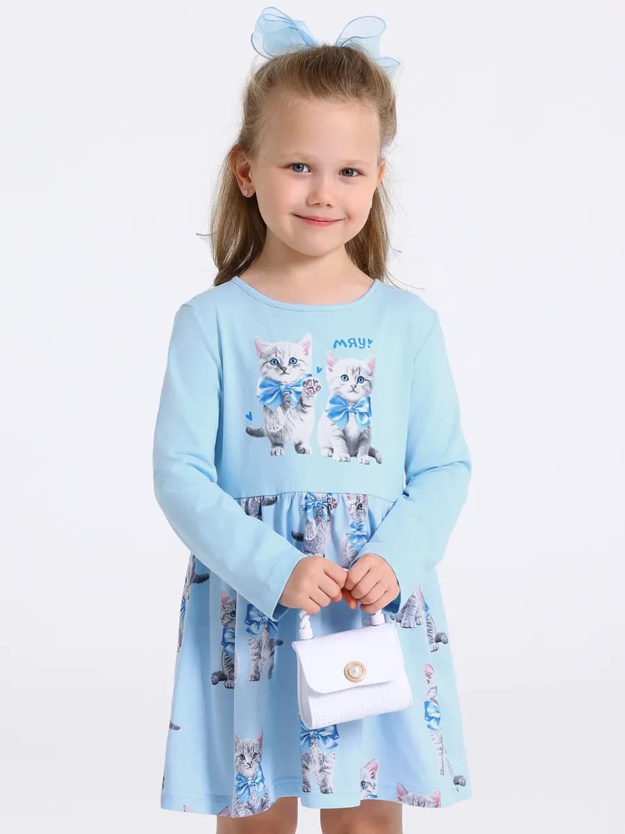 Платье в садик с длинным рукавом