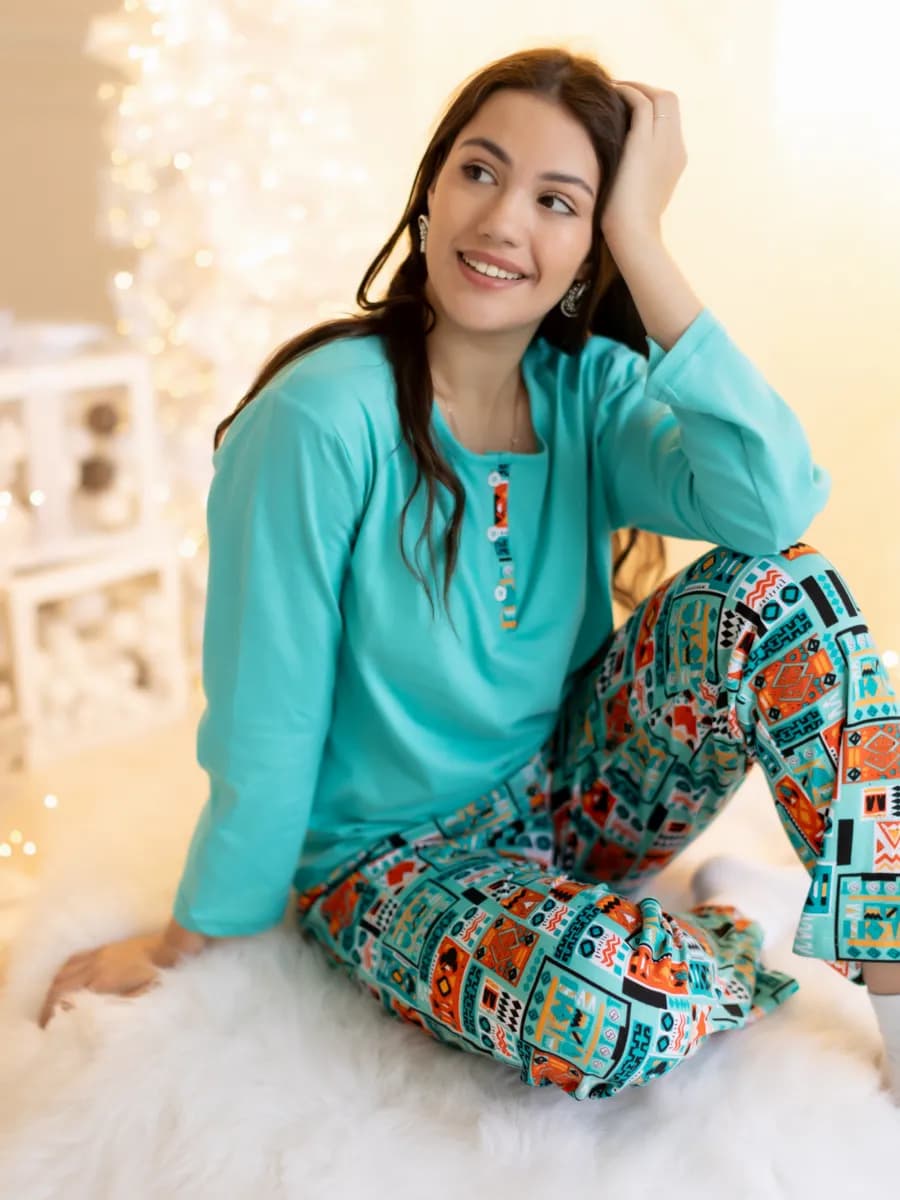 Пижама женская со штанами хлопок трикотаж больших размеров