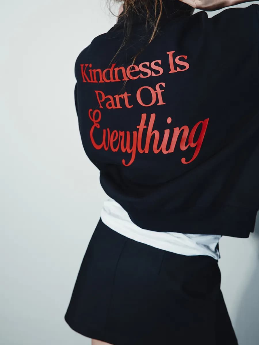 Свитшот с принтом с воротником на молнии