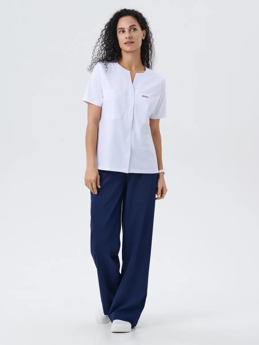 Брюки медицинские женские прямые широкие