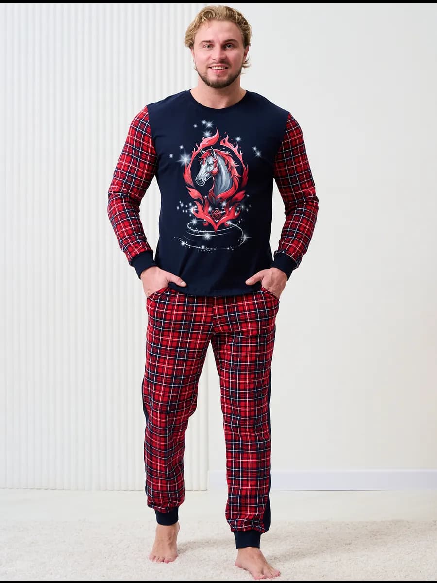 Пижама принт лошадь