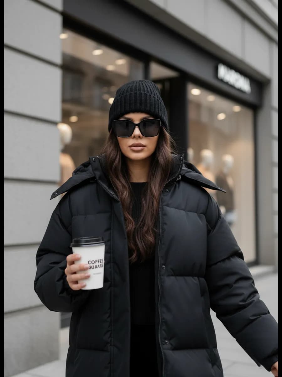 Куртка с капюшоном дутая демисезонная