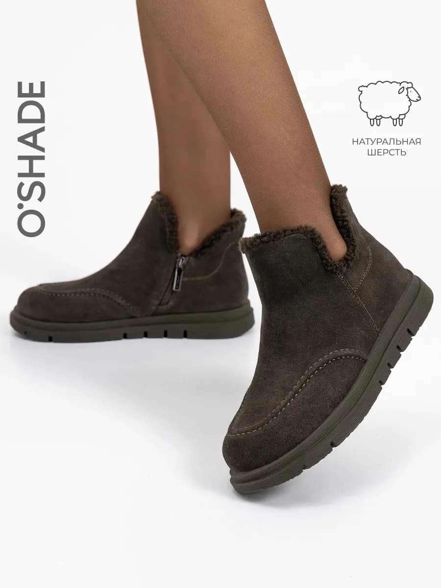 Замшевые ботинки женские зимние