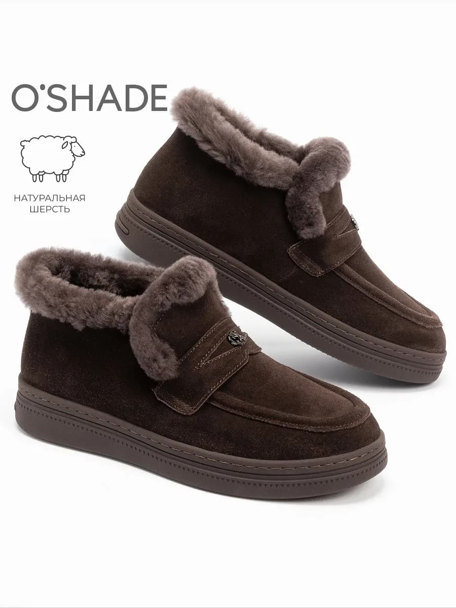 Ботинки женские зимние коричневые - фото 1