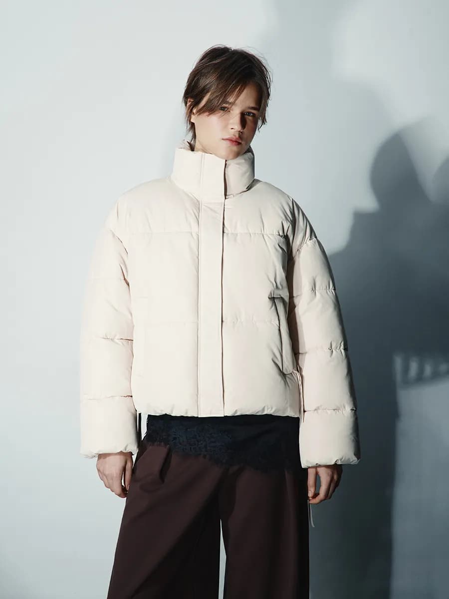 Куртка зимняя стеганая с утяжками короткая