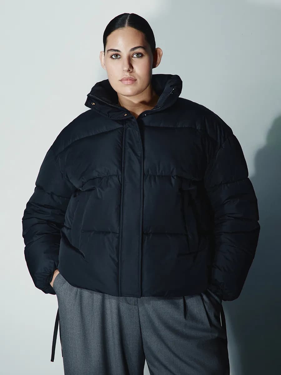 Большие размеры куртка стеганая с утяжками