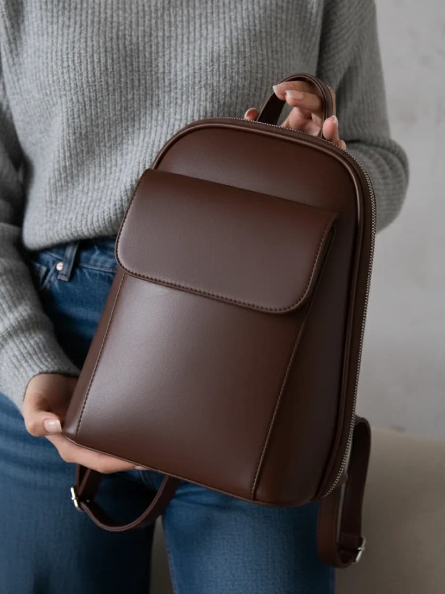 Рюкзак сумка кожаная трансформер маленькая