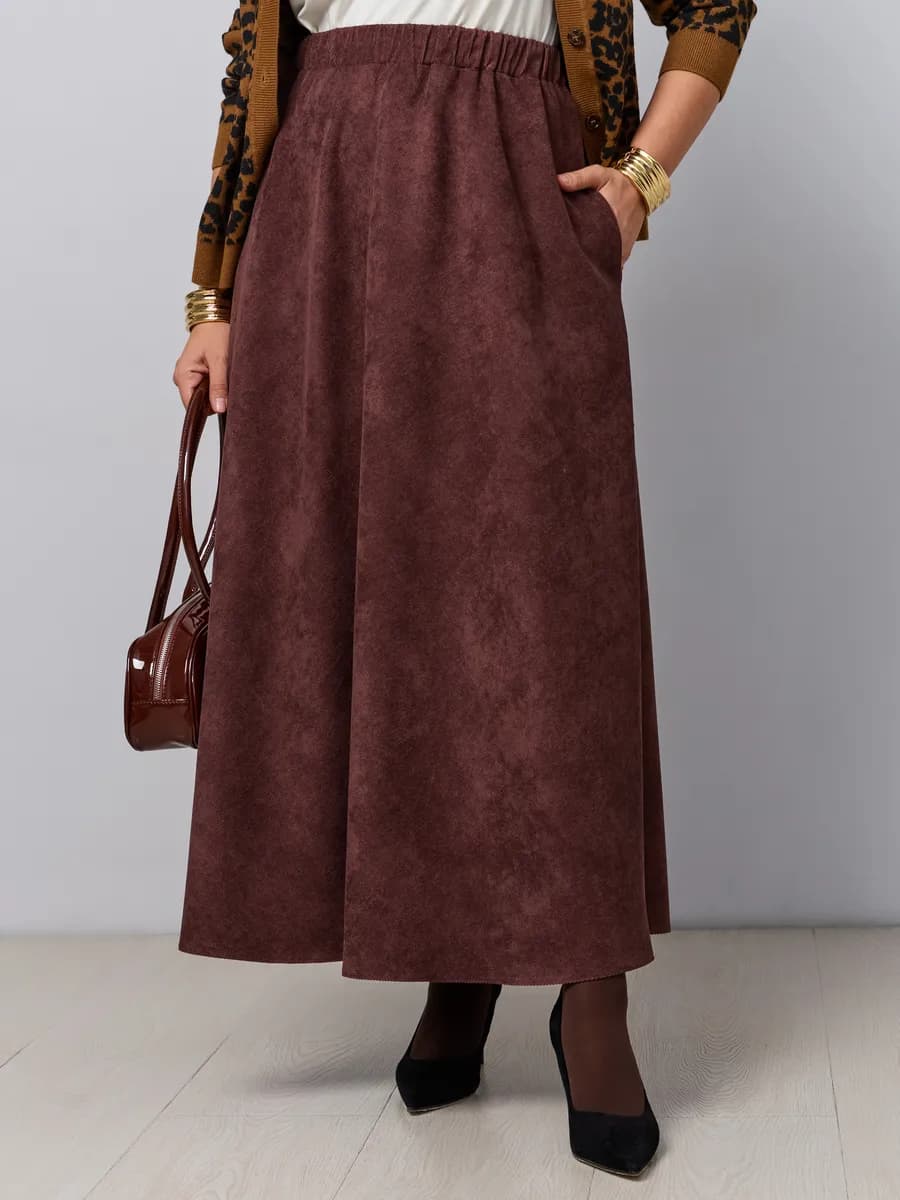 Юбка макси вельветовая без подклада