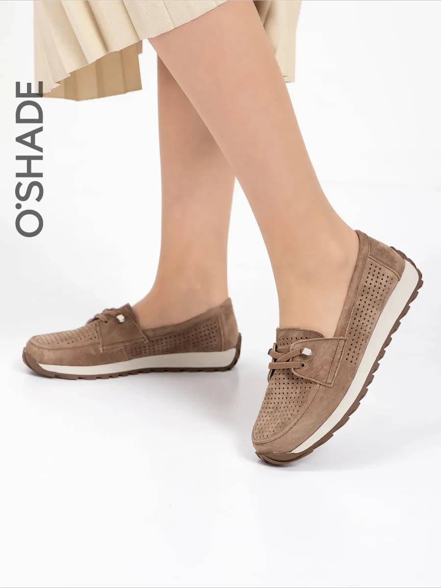 Мокасины женские коричневые