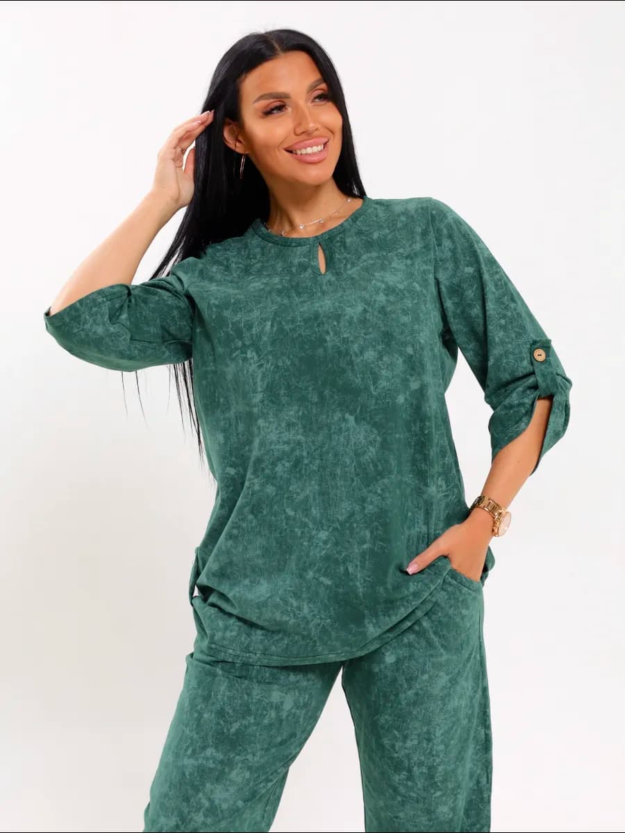 Домашний костюм трикотажный двойка с брюками