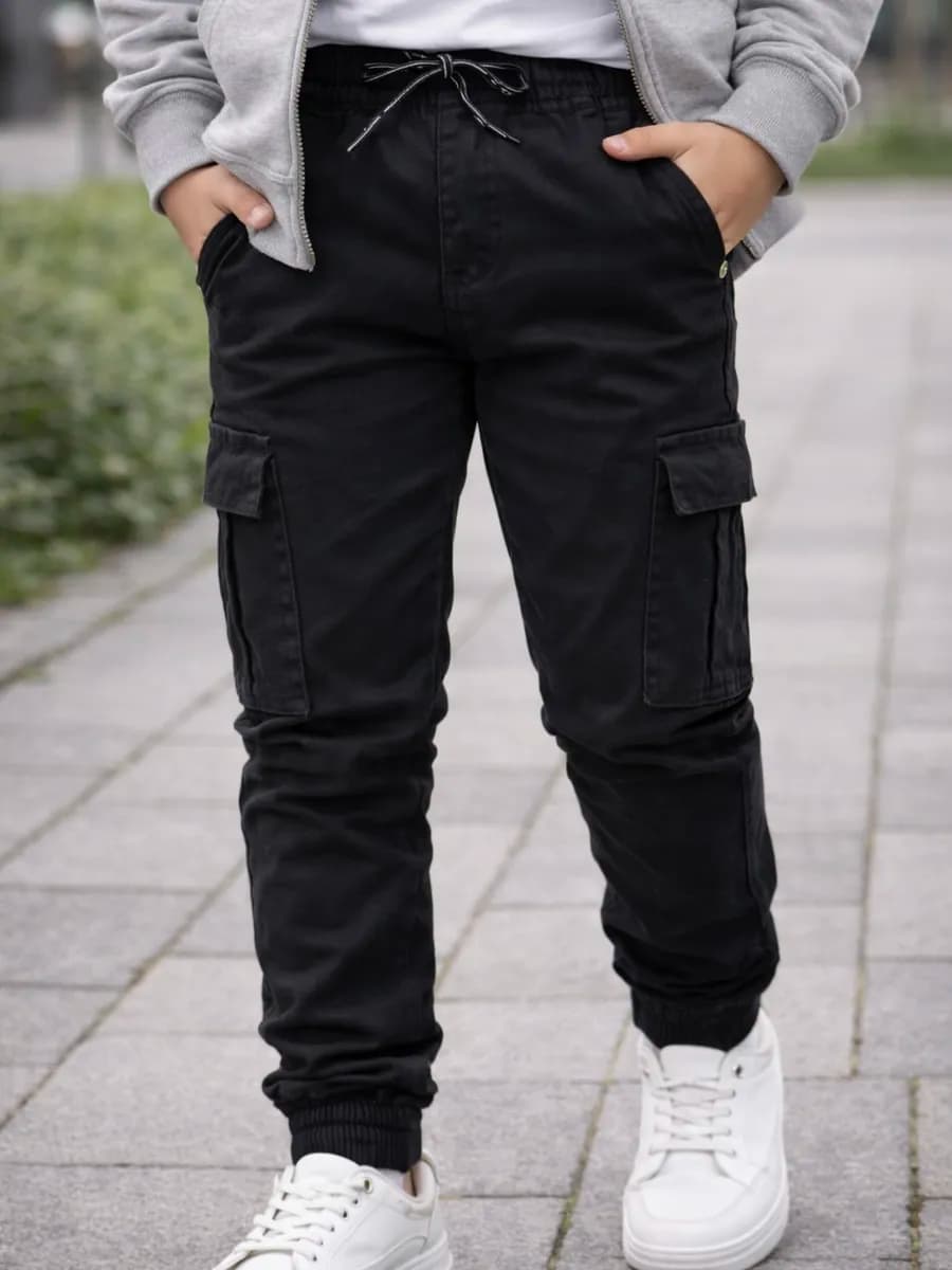 Джоггеры штаны школьные на резинке с карманами для мальчика