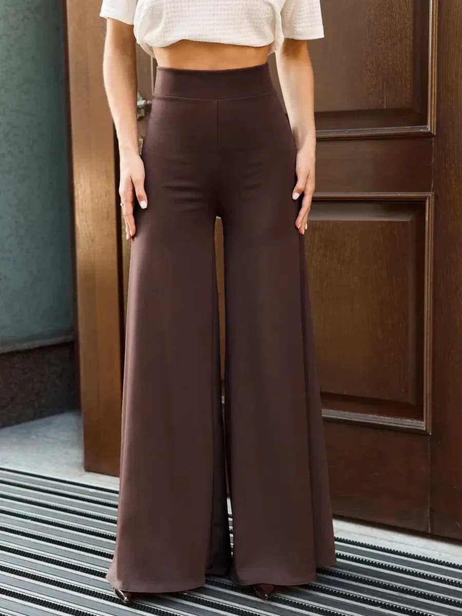 Брюки палаццо классические с высокой посадкой