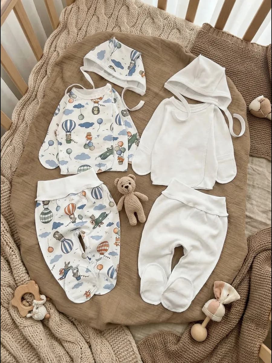 Набор распашонок и ползунков для новорожденного, 6 предметов