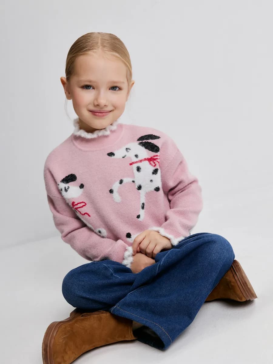 Джемпер теплый зимний с высоким горлом в садик