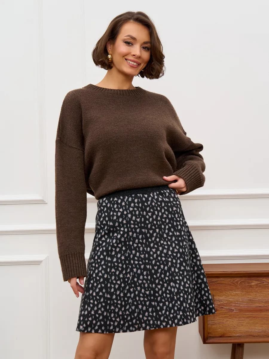 Юбка теплая короткая трикотажная