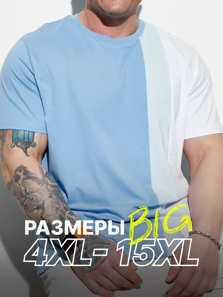 Футболка мужская с принтом и круглым вырезом