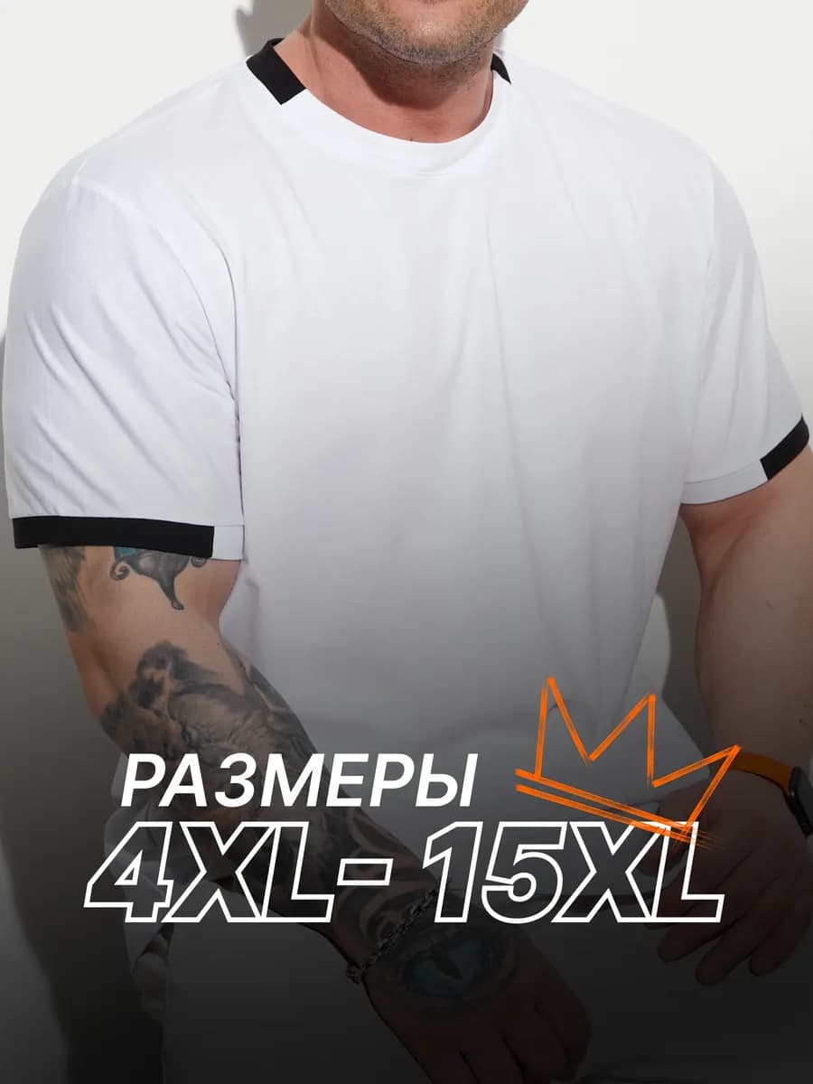 Футболка базовая хлопковая большие размеры