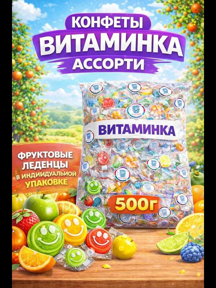 Конфеты леденцовые освежающие смайлик 500г