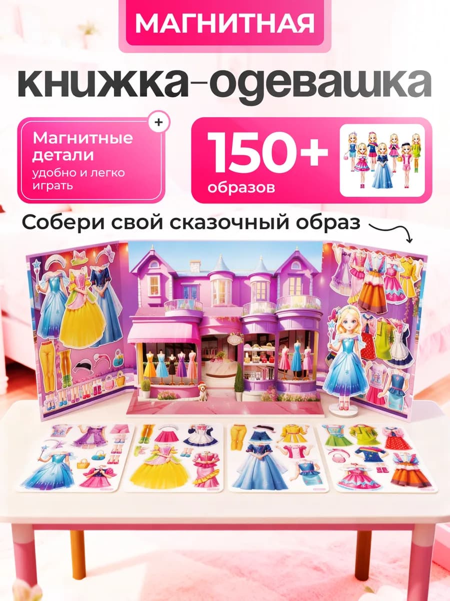 Магнитная кукла с одеждой одевашки
