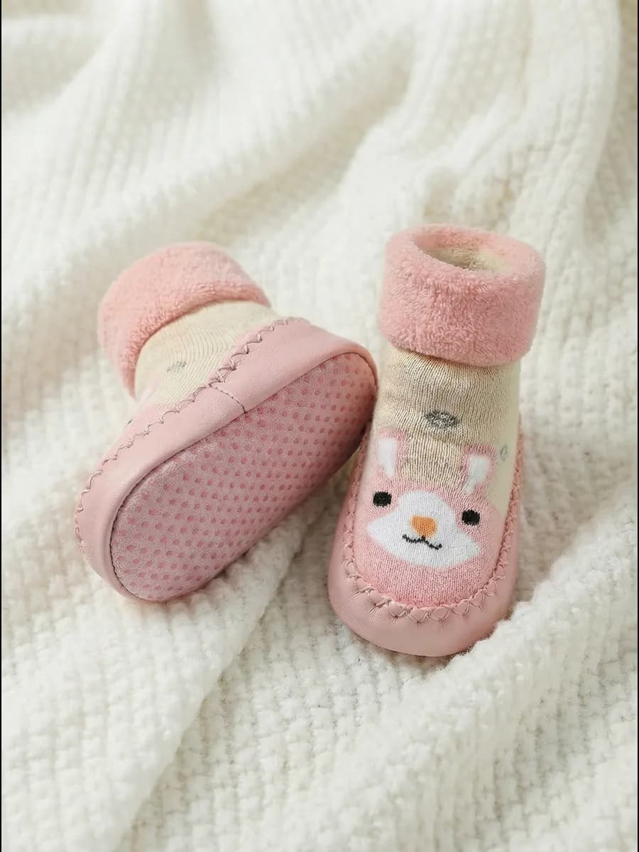 Носки пинетки для новорожденных и малышей, теплые махровые