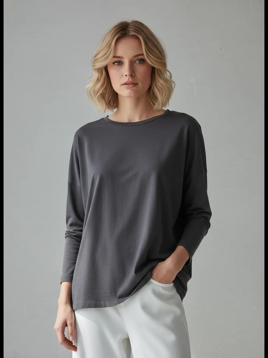 Лонгслив футболка оверсайз с длинным рукавом