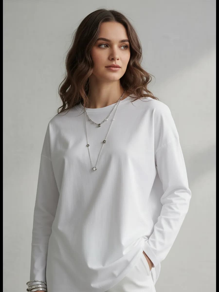 Лонгслив футболка оверсайз с длинным рукавом - фото 1